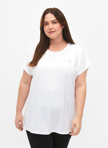 Zizzifashion Short-sleeved workout t-shirt, Bright White, Model image number 0