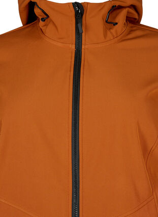 Zizzifashion Short softshell jacket with pockets, Ginger Bread, Packshot image number 2