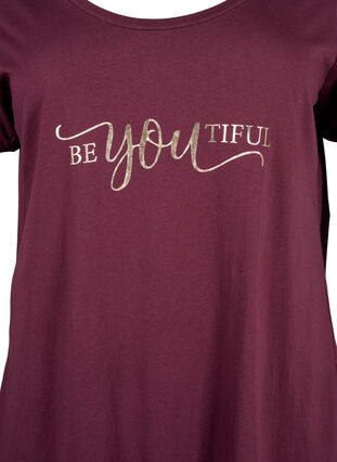 Zizzifashion Short-sleeved nightgown in organic cotton, Fig Be You, Packshot image number 2