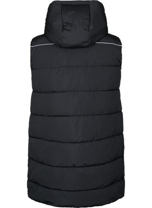 Zizzifashion Hooded waistcoat with pockets, Black, Packshot image number 1