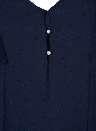 Zizzifashion Blouse with dotted texture and short sleeves, Navy Blazer, Packshot image number 2