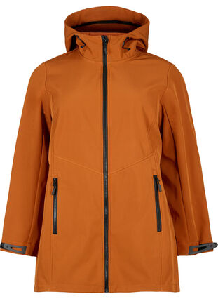 Zizzifashion Short softshell jacket with pockets, Ginger Bread, Packshot image number 0