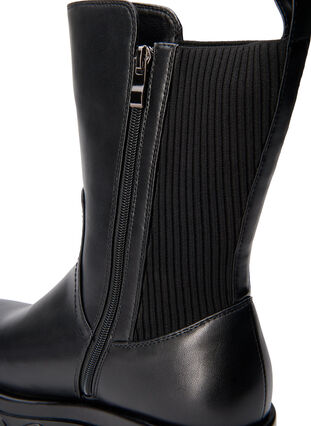 Zizzifashion Wide fit - Short boot with elastic, Black, Packshot image number 4