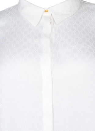 Zizzifashion Shirt in viscose with tone-on-tone pattern, Bright White, Packshot image number 2