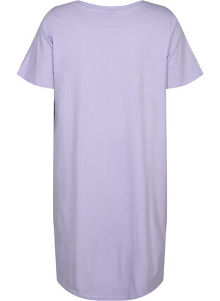 Zizzifashion Organic cotton nightdress with V-neck, Lavender Decide, Packshot image number 1