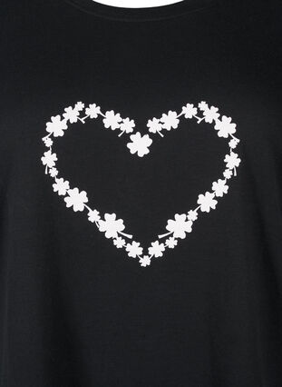 Zizzifashion FLASH - T-shirt with motif, Black Flower Heart , Packshot image number 2