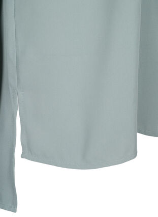 Zizzifashion Solid colour shirt with v-neck, Chinois Green, Packshot image number 3