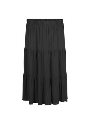 Zizzifashion Long skirt with elasticated waist, Black, Packshot image number 0