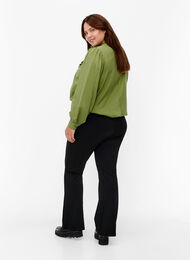 Bootcut trousers in viscose mix, Black, Model