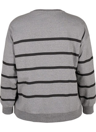 Zizzifashion Sweatshirt with a round neck, MGM w. Black Stripe, Packshot image number 1