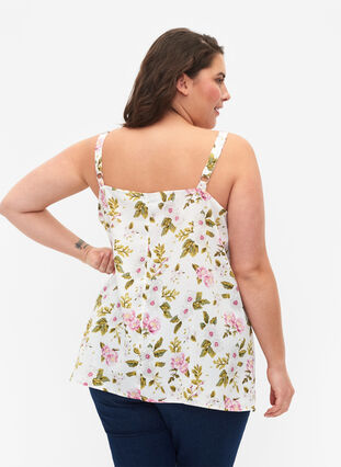 Zizzifashion FLASH - Top with print, Off White Flower, Model image number 1