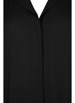 Zizzifashion Solid colour shirt with v-neck, Black, Packshot image number 2