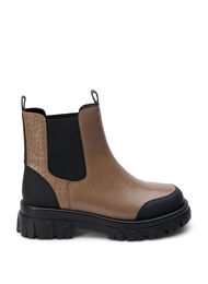 Wide fit - Croco Chelsea boot in leather, Pine Bark, Packshot