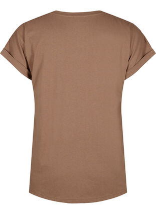 Zizzifashion Short sleeve cotton blend T-shirt, Coca Mocha, Packshot image number 1