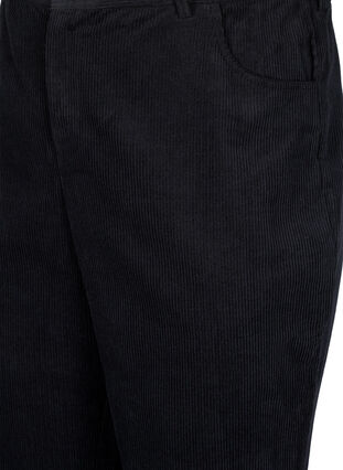 Zizzifashion Bootcut corduroy pants with a high waist, Black, Packshot image number 2