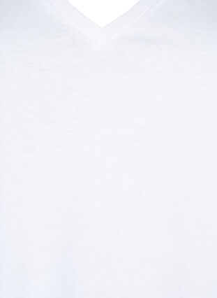Zizzifashion Cotton t-shirt with short lace sleeves, Bright White, Packshot image number 2