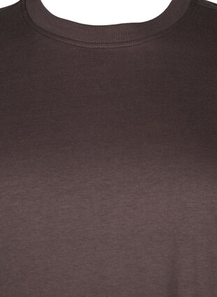 Zizzifashion Basic cotton T-shirt with round neck, Chocolate Martini, Packshot image number 2