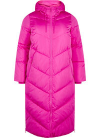 Best price - Long puffer coat with hood and pockets