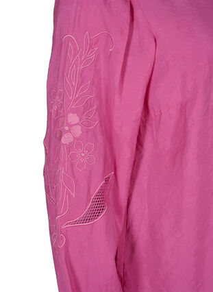 Zizzifashion Blouse in TENCEL™ Modal with embroidery details, Phlox Pink, Packshot image number 3