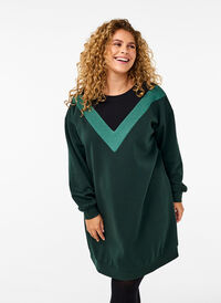 Long sweatshirt with colourblock, Scarab Color Block, Model