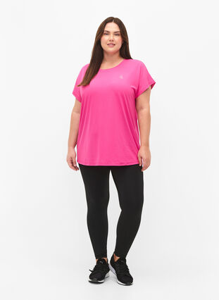 Zizzifashion Short-sleeved workout t-shirt, Raspberry Rose, Model image number 2