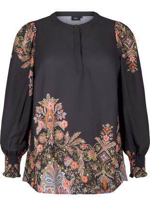 Zizzifashion Blouse with paisley print, Black Paisley, Packshot image number 0