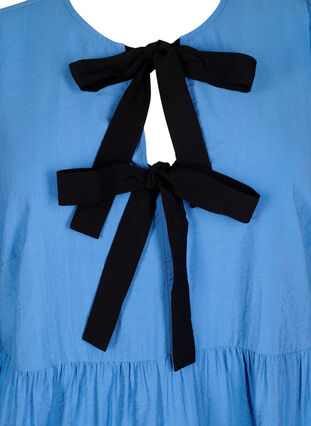 Zizzifashion Viscose blouse with bows and long sleeves, Riverside Black Bow, Packshot image number 2