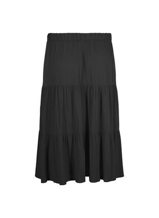 Zizzifashion Long skirt with elasticated waist, Black, Packshot image number 1