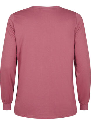 Zizzifashion Sweatshirt with lace details, Rose Brown, Packshot image number 1