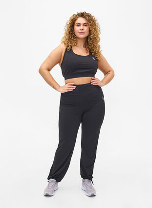 Zizzifashion Loose sweatpants with drawstring, Black, Model image number 2