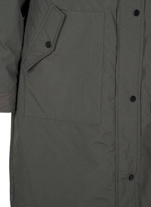 Zizzifashion Parka coat with hood and adjustable waist, Black Olive, Packshot image number 3