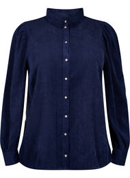 Velvet shirt with rhinestone buttons, Medieval Blue, Packshot