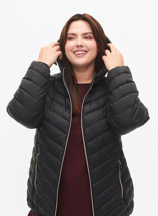 Zizzifashion Lightweight jacket with hood, Black, Model image number 2