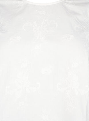 Zizzifashion Long-sleeved blouse with embroidery, Bright White, Packshot image number 2