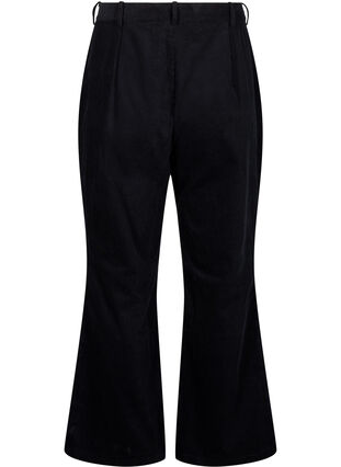 Zizzifashion Bootcut corduroy pants with a high waist, Black, Packshot image number 1