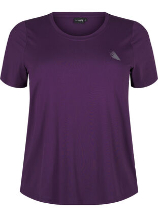 Zizzifashion Slim fit training T-shirt with round neck, Purple Pennant, Packshot image number 0