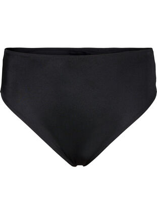 Zizzifashion Solid color bikini bottom with regular waist, Black, Packshot image number 0