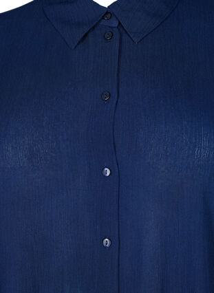 Zizzifashion Short-sleeved viscose shirt with collar, Medieval Blue, Packshot image number 2