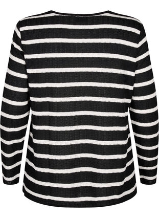 Zizzifashion Blouse with stripes and long sleeves, Black Sand Stripe, Packshot image number 1