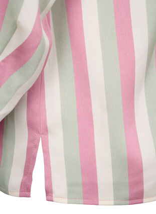 Zizzifashion Striped satin shirt with collar, Rose Stripe, Packshot image number 4