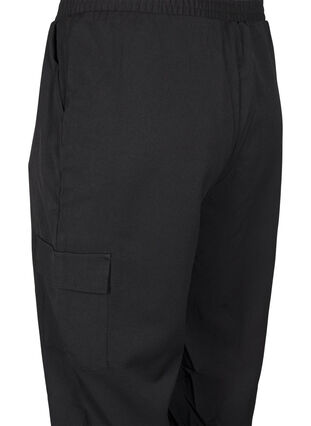 Zizzifashion Trousers with cargo pockets and elasticated waist, Black, Packshot image number 3