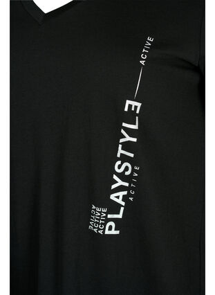 Zizzifashion Cotton training t-shirt with a print, Black w. Playstyle, Packshot image number 3