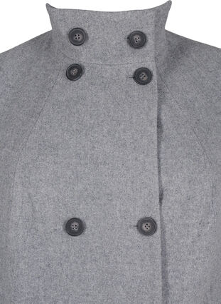 Zizzifashion Short trench coat with an A-line, Light Grey Melange, Packshot image number 2