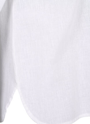 Zizzifashion Shirt blouse with button closure in cotton-linen blend, Bright White, Packshot image number 3