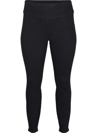 Zizzifashion Stretchy jeggings with high waist, Black, Packshot image number 0