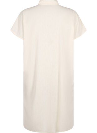 Zizzifashion Long shirt in cotton blend with linen, Sandshell, Packshot image number 1