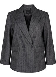 Wool-blend blazer with pockets, Dark Grey Melange, Packshot