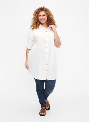 Zizzifashion Short sleeve shirt with buttons, Off-White, Model image number 2