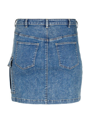 Zizzifashion Close-fitting denim skirt with cargo pocket, Blue Denim, Packshot image number 1