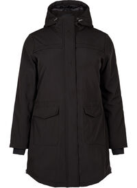 Water-repellent softshell jacket with quilted lining